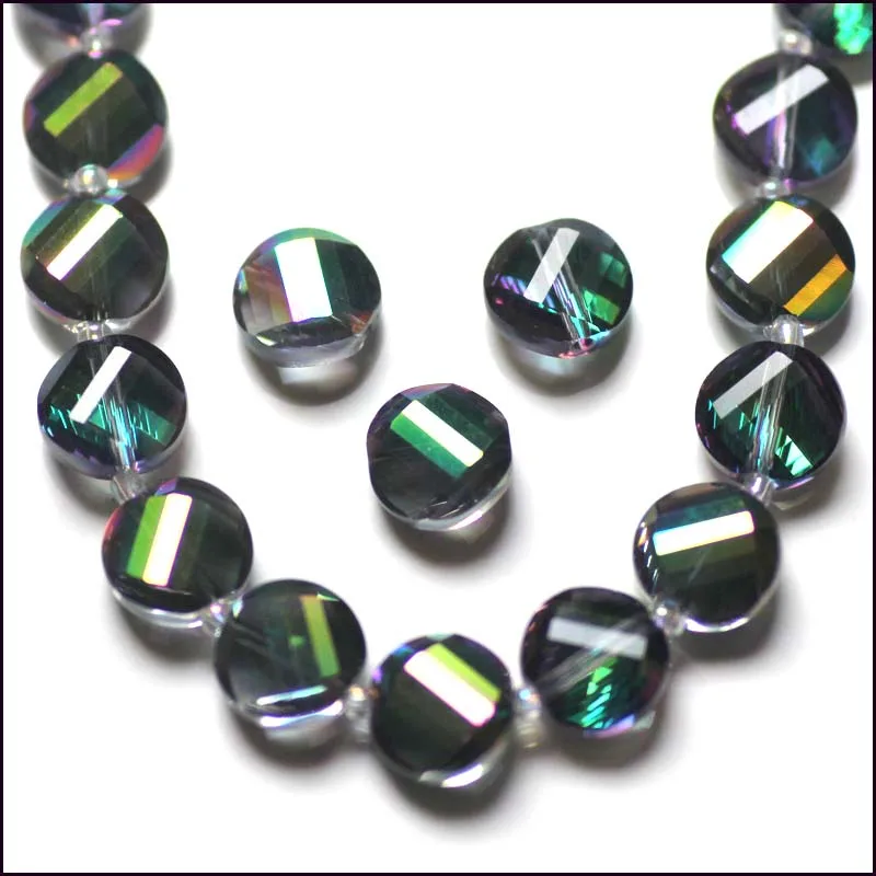 6 мм 8 10 Новый дизайн зеленый цвет витые пуговицы формы бусины хрустальные