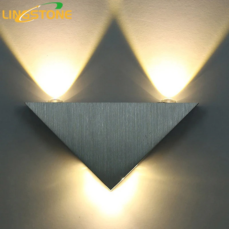 Modern Led Wall Lamp 3W Aluminum Body Triangle Light For Bedroom Home Lighting Luminaire Bathroom Fixture Sconce | Освещение