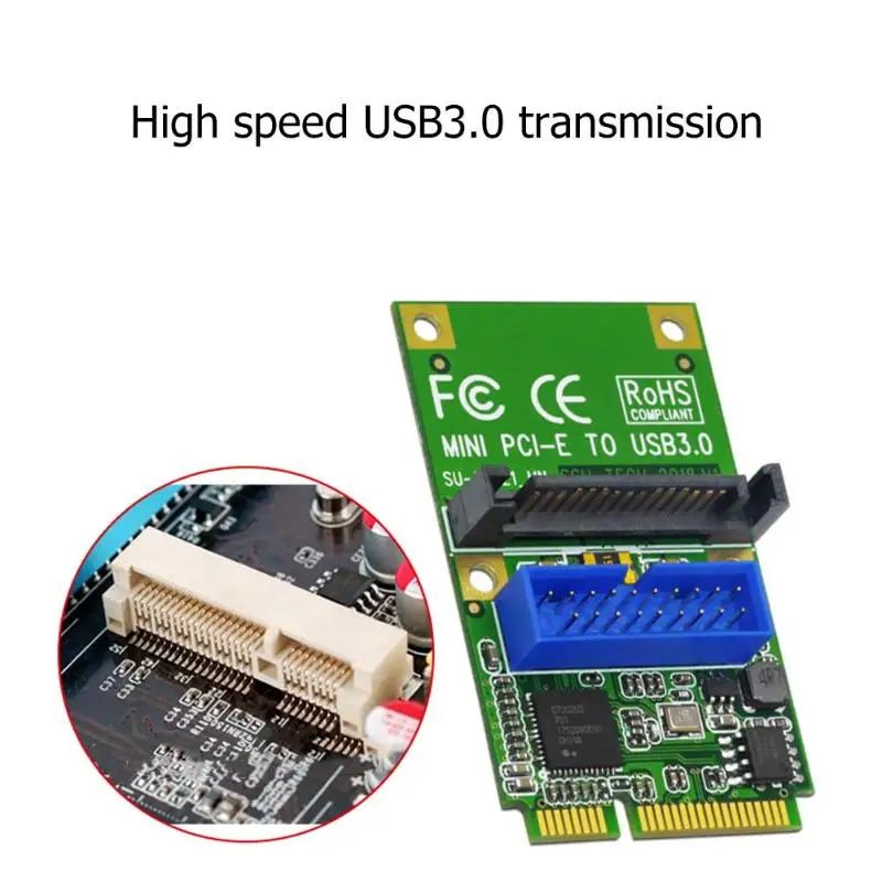 Mini PCI-E Express для USB 3,0 19Pin 20Pin Расширительная плата со встроенным интерфейсом SATA power-on для настольного ПК