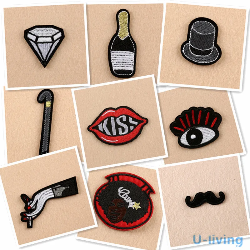 1 шт. микс бутылка для глаз патч одежды утюжок на вышитой аппликацией милый