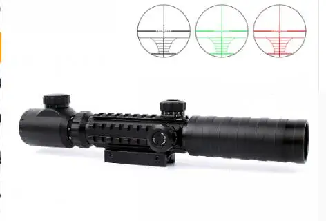 3-9X32 Тактический Оптический красный и зеленый с подсветкой прицел 3-9X32 EG прицел подходит 11 и 20 мм Вивер Пикатинни для охоты - Цвет: 3-9X32
