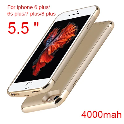 6P 6SP 7P 8P Gold Чехол для зарядного устройства для iphone 6, 6s, 7, 8 Plus, X, XS, внешний аккумулятор, чехол, ультра тонкий внешний блок, запасное зарядное устройство, чехол для iphone 6, 6 s - Цвет: 6P 6SP 7P 8P Gold