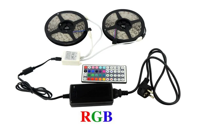 10 м 5050 RGB Светодиодные ленты 2*5 30 светодиодов/м 150LED/Рулон SMD гибкая A + 44 клавишный ИК