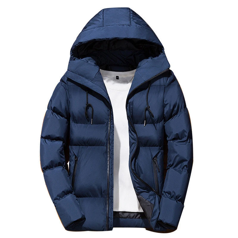 

Winter Men Parka Jacket 2019 Men's Winter Solid Color Simple High Quality Casual Down Jacket Warm Thick Hooded Parkas Male