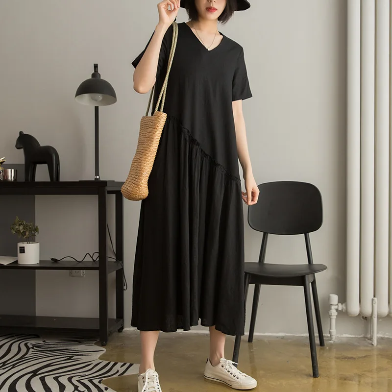 Летнее платье женское модное свободное большого размера Brierf Новое повседневное
