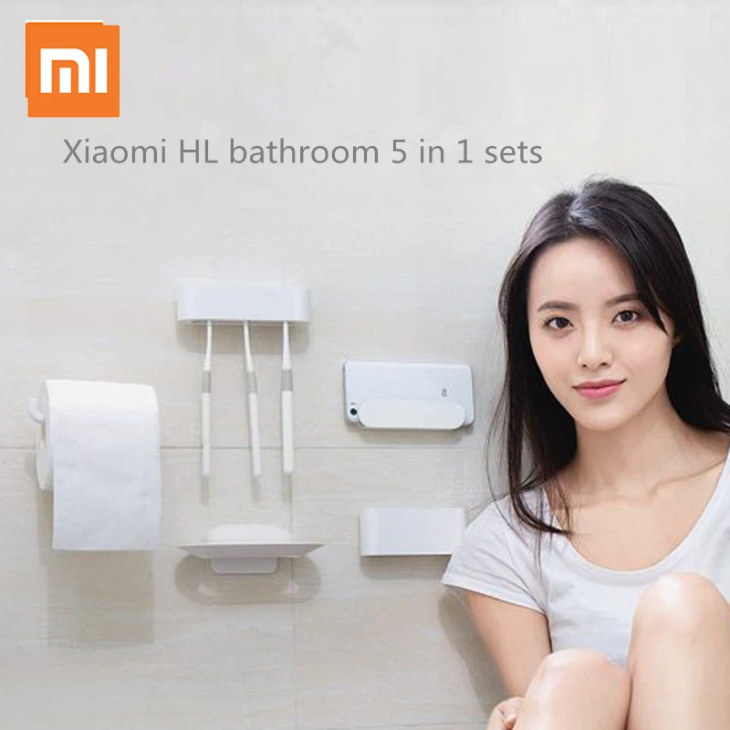 Оригинальный набор xiaomi mijia HL для ванной комнаты 5 в 1 хранения крючков мыла и
