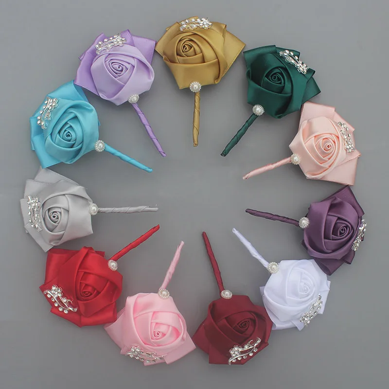 Korean Ribbon Diamond Corsage Marriage Fine Bride Bridesmaid Wedding Supply Stability XH1300 |
