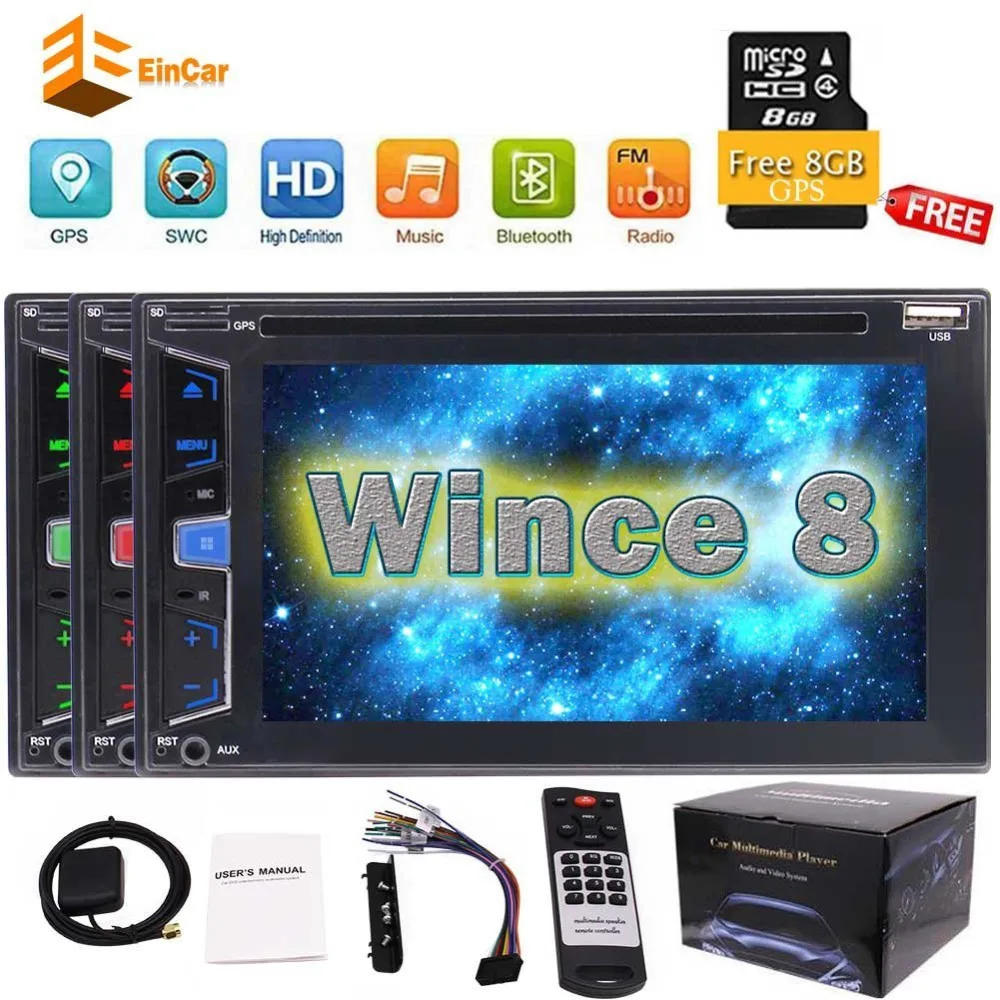 Двойной Din автомобильный DVD gps навигация 6 2 &quotАвто аудио стерео радио Bluetooth USB/SD