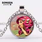 Модное ожерелье SONGDA с героями мультфильмов Мия и я, волшебный эльф из аниме, круглое фото, кулон со стеклянным куполом ручной работы, длинная цепочка, ожерелье для детей