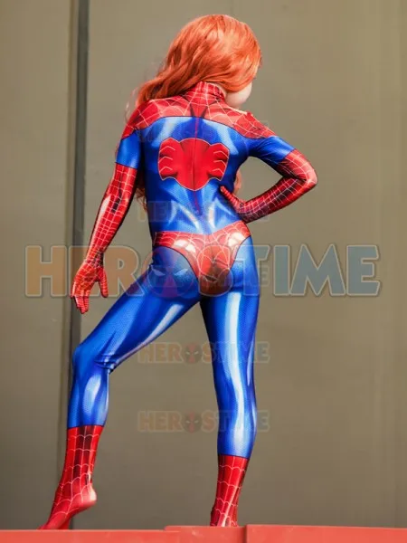 Высококачественный костюм Мэри Джейн MJ Spider Girl Детский супергероя из лайкры
