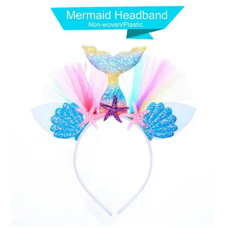 Mermaid headband 1 PATIMATE Конфета "Русалка" сумка русалка вечерние украшения Русалка День Рождения Декор Русалка подарок День рождения сувениры для детей - Цвет: Mermaid headband 1