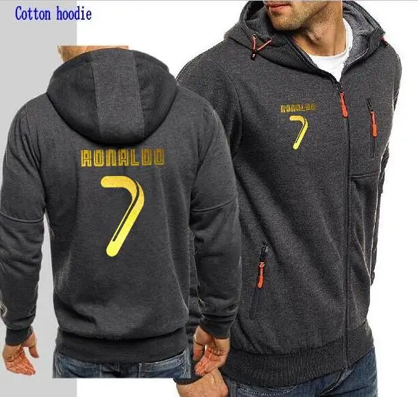 2019 Модные мужские CR7 Криштиано Роналдо спортивные толстовки с капюшоном принтом