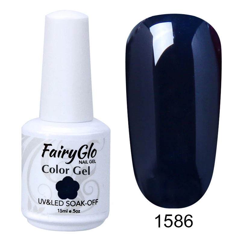 G1586 FairyGlo 15 мл Гель-лак для ногтей УФ-светодиодный гель-лампа для ногтей замачиваемый полуперманентный лак для ногтей гибридная краска геллак чернила - Цвет: G1586