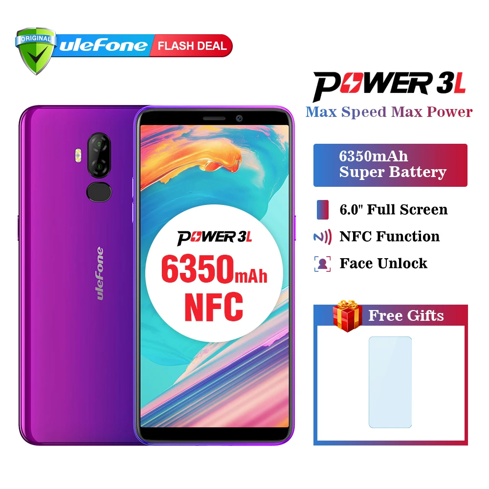Ulefone Power 3L телефон смартфон телефоны смартфоны 6.0 &quotHD + Android 8.1 мобильный MTK6739