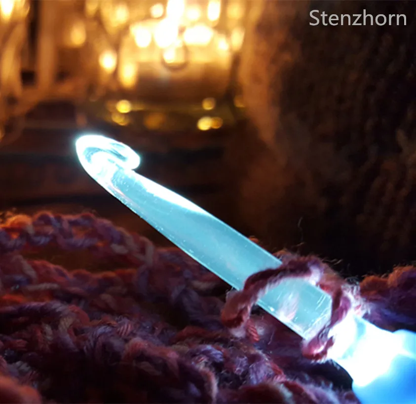 Вязальный крючок 9 шт./компл. светодиодная пластиковая ручка вязальные спицы