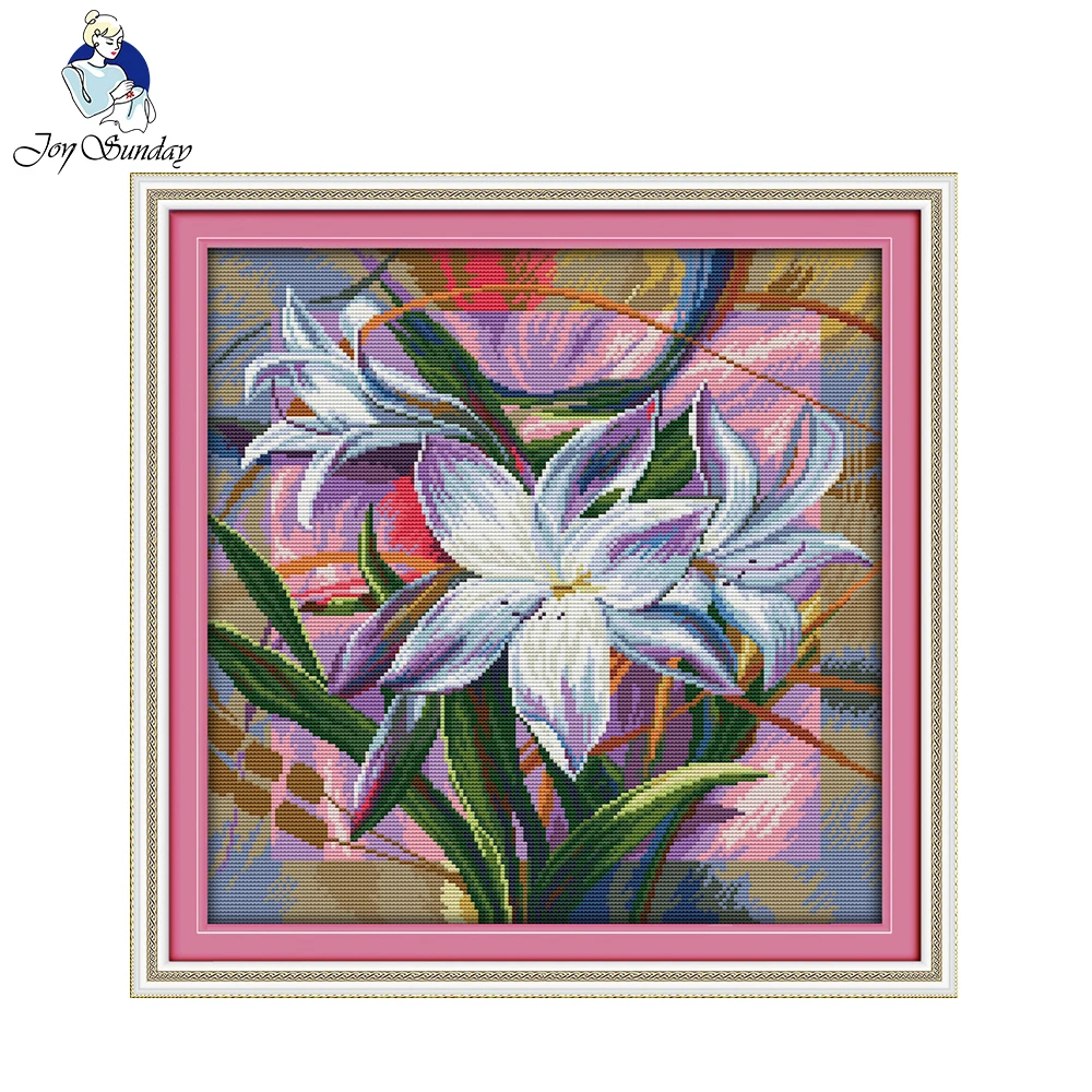 

Joy Sunday Lily Cross Stitching patterns Chinese Cross Stitch Kits For Embroidery Needlepoint Set
