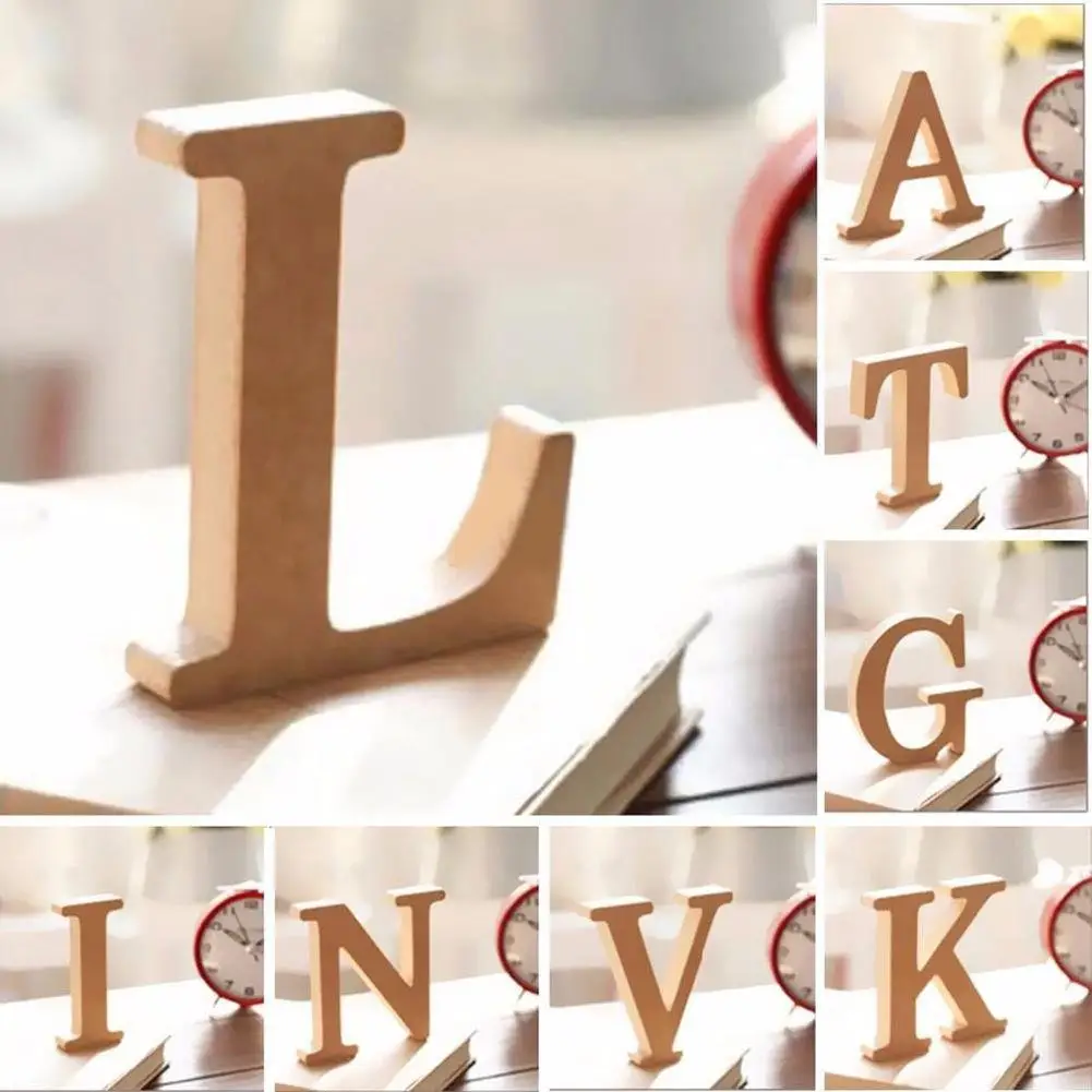 DIY 26 больших A-Z Алфавит украшения деревянные поделки инновационные DIY буквы Украшения настольные орнаменты свадебное украшение Вечерние