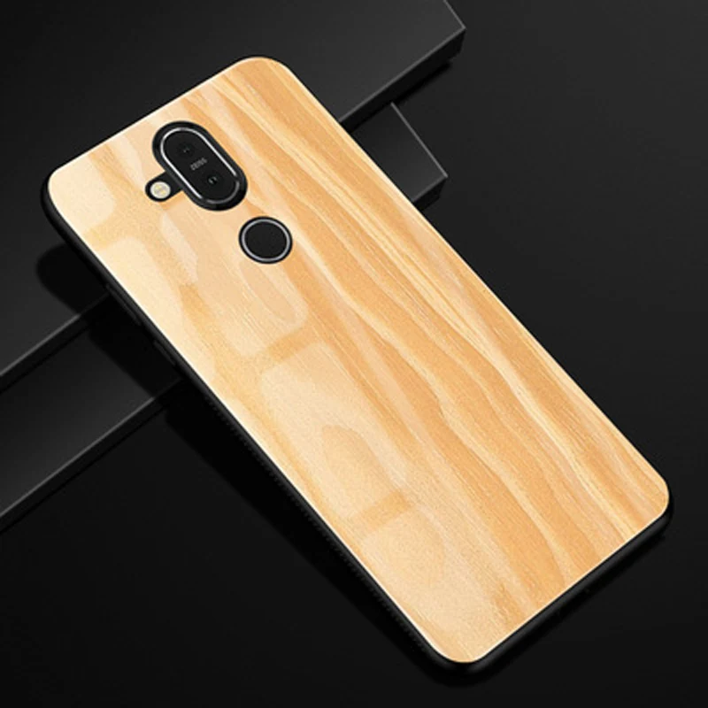 Чехол из закаленного стекла для Nokia 7 1 Plus мягкая силиконовая рамка жесткая задняя
