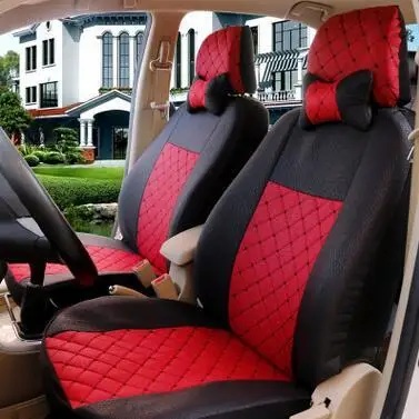 black red Пользовательские чехлы для сидений автомобиля с имитацией кожи для авто KIA RIO peugeot honda mazda 6 vw passat geely Аксессуары для автомобилей suzuki - Название цвета: black red