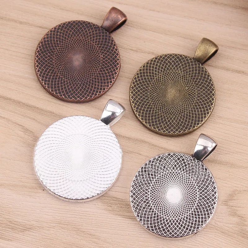 1 дюйм кабошон кулон лоток серебро 25 мм настройки + прозрачное стекло кабошоны