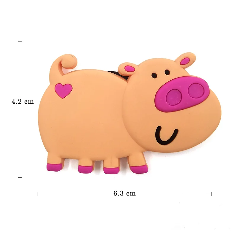 Pig Собака свинья кролик силиконовые магниты на холодильник мультфильм животных белая доска стикеры магниты на холодильник дети размещение сообщения украшение дома - Цвет: Pig
