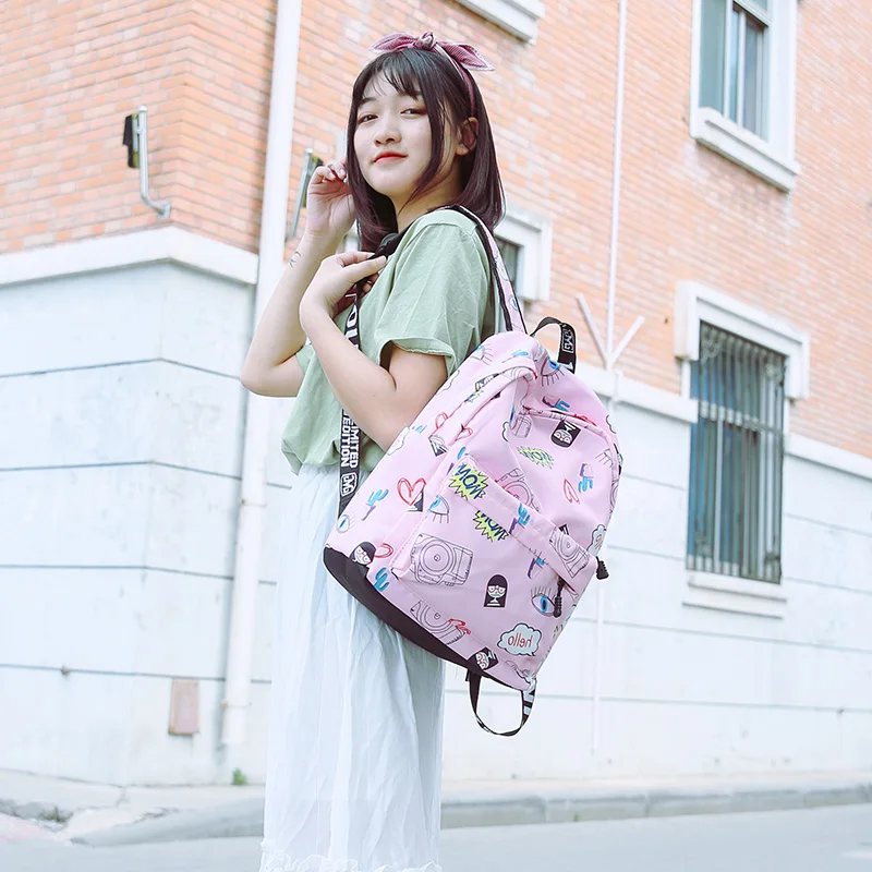 Новинка 2019 года для женщин рюкзак милая девушка печати рюкзаки Bookbag школьные