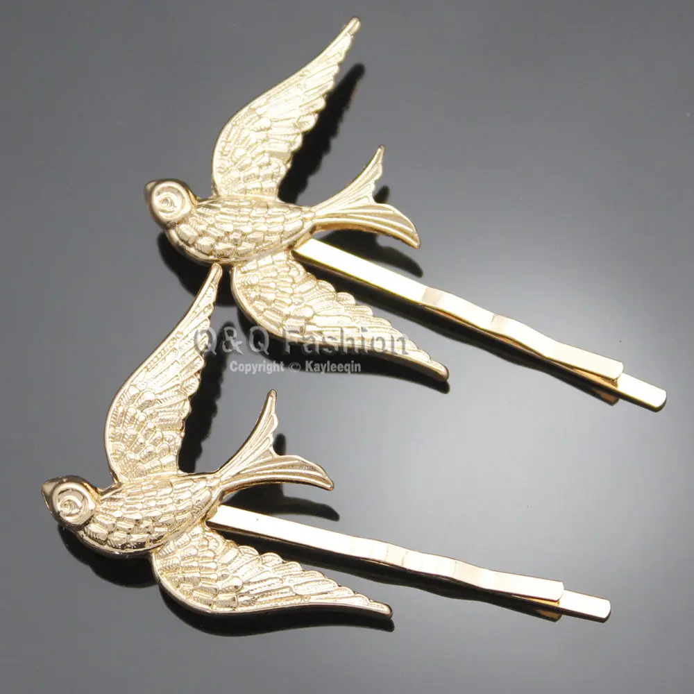 2x рокабилли золото Ласточка Птица французский Updo заколка для волос платье