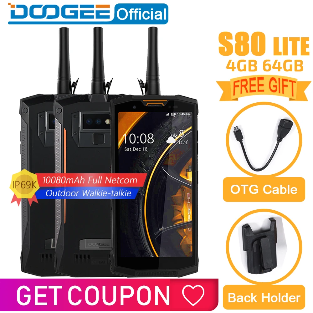 IP68/IP69K портативная рация DOOGEE S80 Lite мобильный телефон Беспроводная зарядка NFC 10080