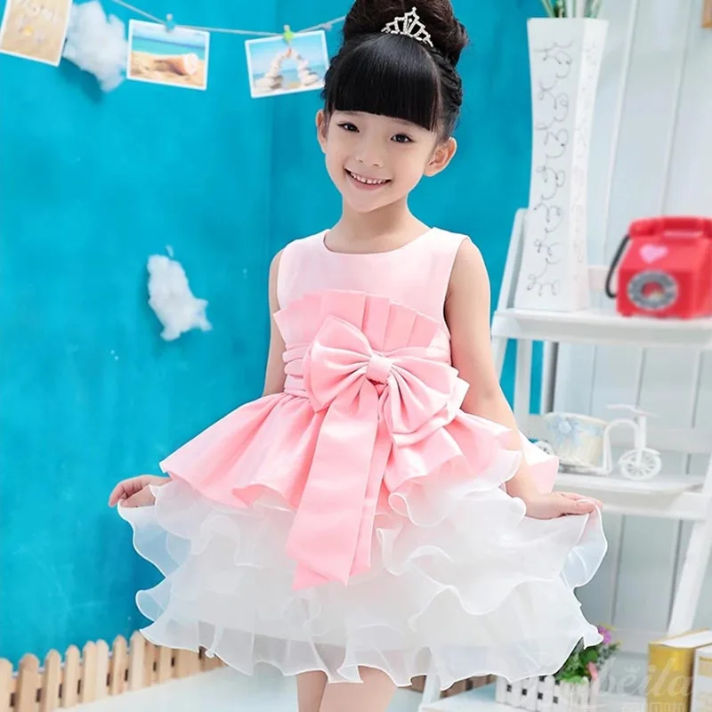 Girls Dress Children's Princess Wedding Dresses Kids 2016 Brand New Style Bow canonicals Sweet girl Clothing | Детская одежда и