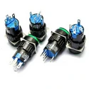 PHISCALE 20pcs кнопочный переключатель R16-504BD 16 мм квадратной формы без блокировки с желтым светом 250 В 3A 4 контакта
