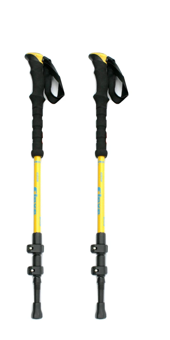 Yellow JoShock Cleye Система быстрой блокировки аэрокосмический алюминиевый сплав телескопический Открытый Треккинг полюс EVA пена ручка трость - Цвет: Yellow
