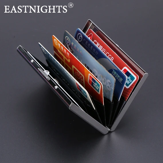 EASTNIGHTS высококачественный мужской держатель для кредитных карт из нержавеющей