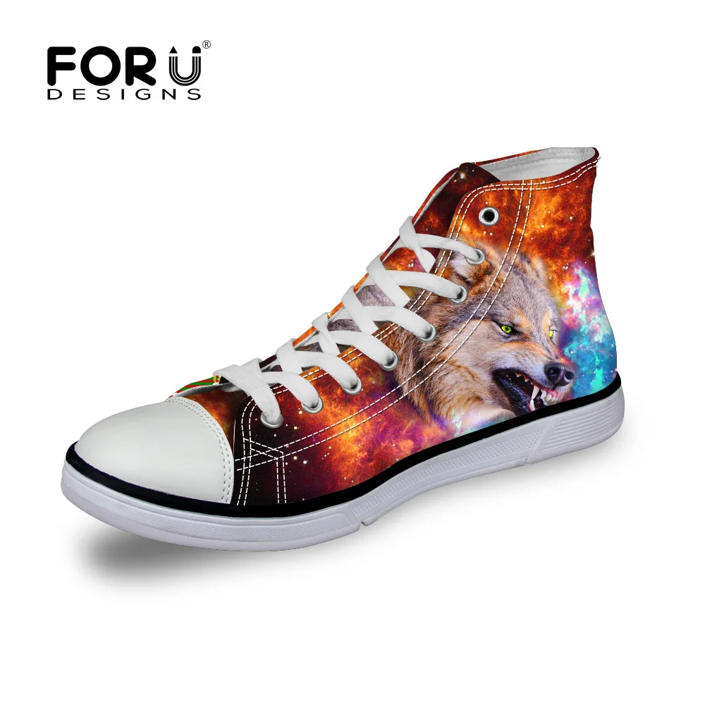 FORUDESIGNS высокие мужские туфли с вулканизированной подошвой классные парусиновые