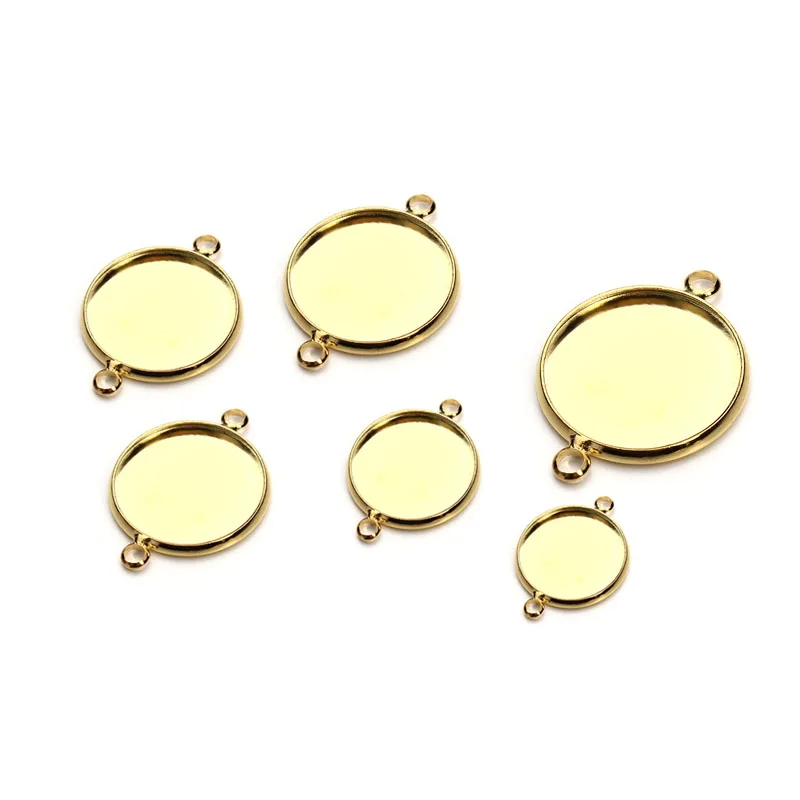 WIWI 5 шт./лот круглый золотой кулон из нержавеющей стали кабошон ручной работы