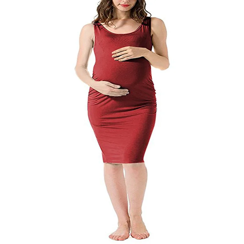 2018 Платья для беременных Новая мода Повседневное женские платье без рукавов с