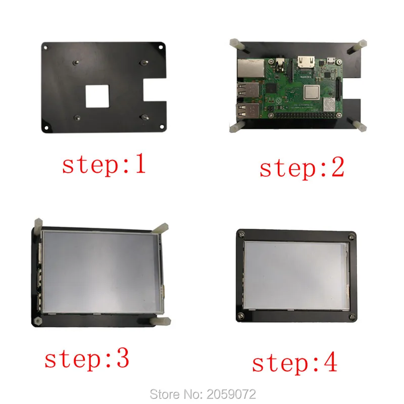 Raspberry Pi 3 Model B+/4B/2B+ 4 дюйма ЖК-дисплей Дисплей модуль 480*320 с сенсорным экраном чехол больше, чем Raspberry Pi 3,5 дюймов ЖК-дисплей