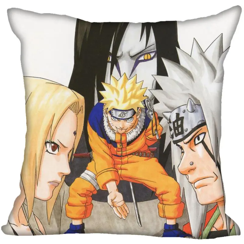 Новое поступление наволочка Наруто для спальни для дома или офиса, декоративные наволочки квадратная Подушка на молнии, сатиновые мягкие, не выцветают - Цвет: 1
