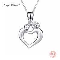 925 sterling silver love heart mom and children mother love pendant statement necklaces for women mothers day gift