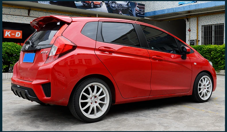 Для Honda JAZZ FIT GK5- задний бампер диффузор бамперы для губ протектор Защита опорная пластина Спойлер ABS хромированная отделка