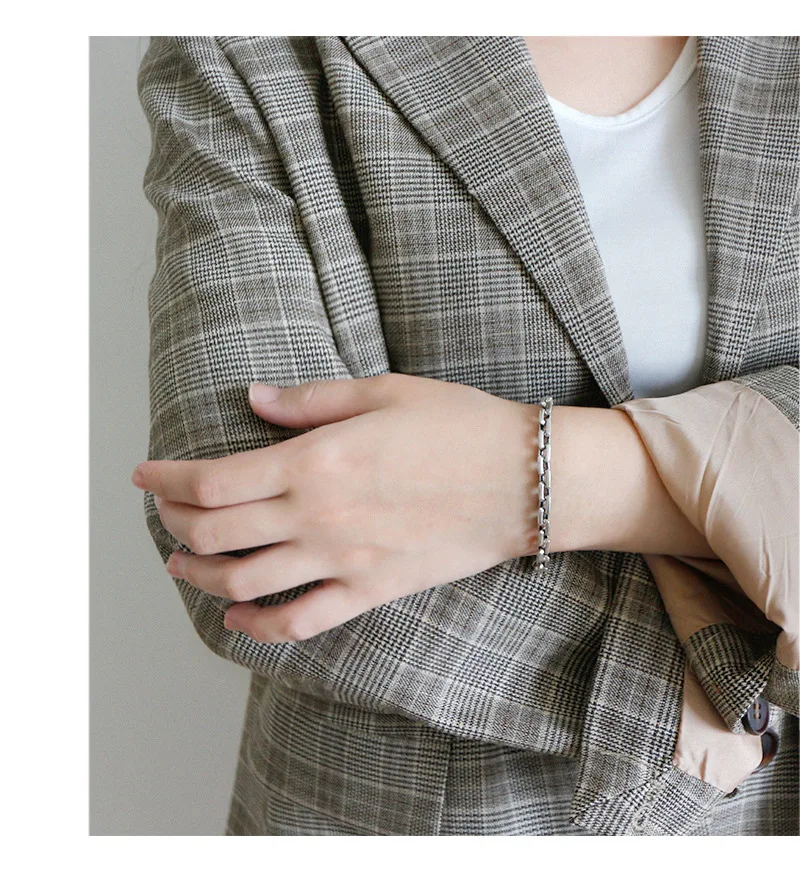 Браслет-цепочка ручной работы из серебра 925 пробы в стиле ретро | Украшения и