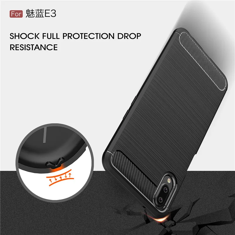 BSNOVT Meizu E3 Cover Shockproof Silicone Brushed Phone Case For Meilan Mobile Fundas 5.99&quot |