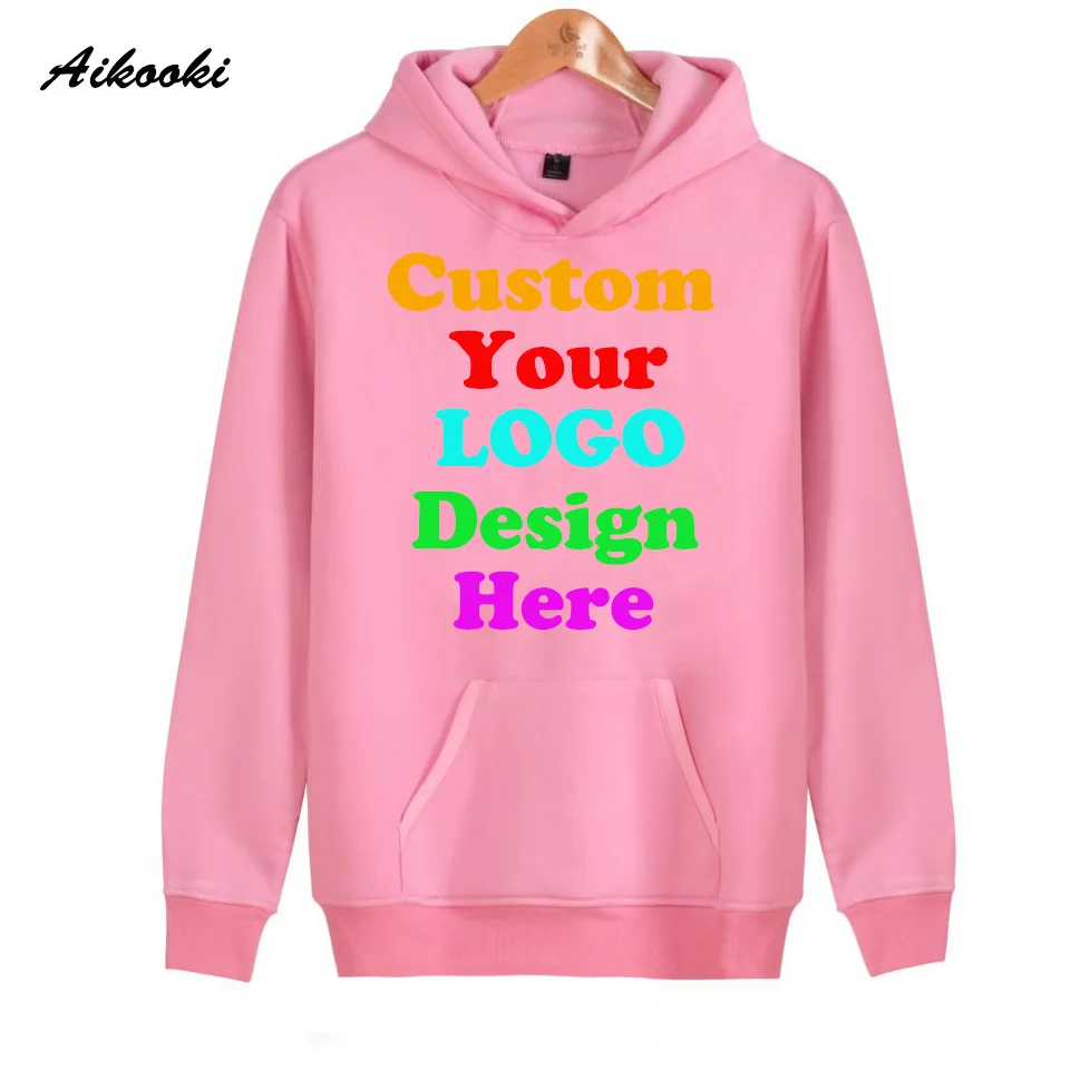Pink Толстовки на заказ, логотип, текст, фото, 3D принт, для мужчин и женщин, персонализированная команда, семья, на заказ, толстовка, загрязнитель, одежда для кастомизации - Цвет: Pink