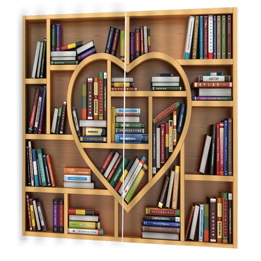 2 шт. книжные полки любовь сердце свет Блокировка окна занавеска для балкона