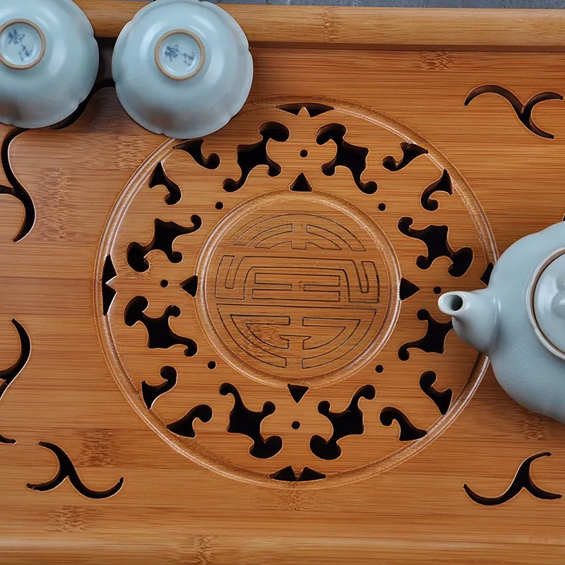[GRANDNESS] Kong Ming Солнечный круг Бамбук Gongfu поднос для подачи чая 49*29 см бамбуковый чайный столик китайский чайный набор бамбуковый чайный поднос