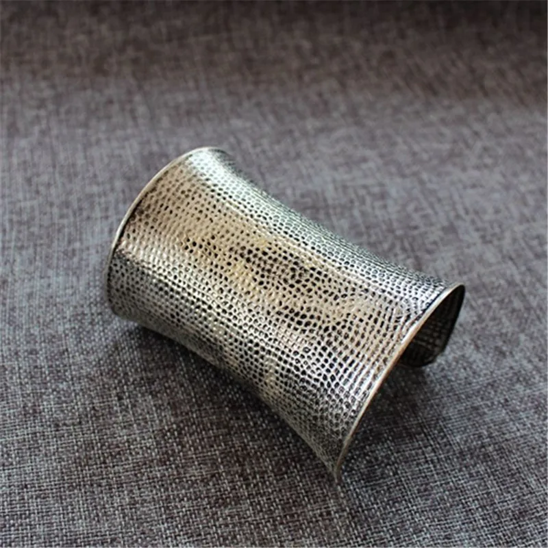 Богемный этнический винтажный посеребренный широкий открытый Браслет манжета