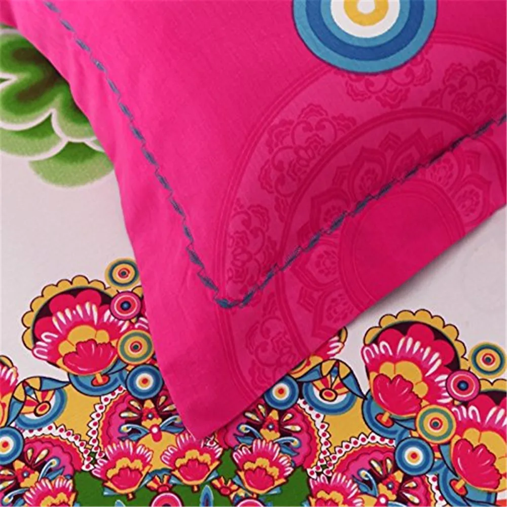 Fadfay Bohemian Bedding Sets National Style Bedclothes 4Pcs Bed Flat Linen/Sheet Bohe Duvet Cover Set Print Pillowcase For Home | Дом и сад