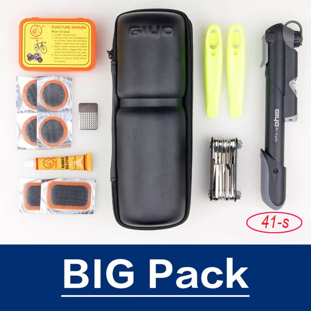 big bag set GIYO велосипедные многофункциональные инструменты ремонтные комплекты сумка дорожный MTB велосипедный насос рычаг шины многофункциональные инструменты сумка для велосипедного инструмента Аксессуары Упаковка - Цвет: big bag set