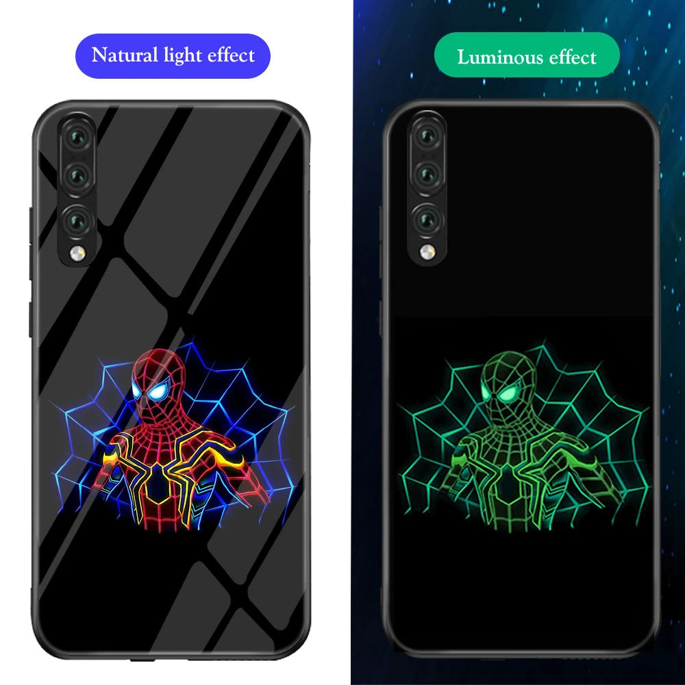 Ciciber чехол для телефона Funda Coque для huawei P30 P20 Lite Marvel Мстители Железный человек светящаяся стеклянная крышка для huawei P30 P20 Pro Capa - Цвет: Patterned 7