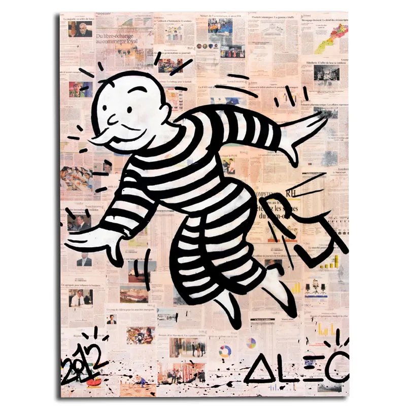 AM008 Алек Monopolyingly Wall Art Холст Картина уличный художник Скрудж макдак знак доллара статуя изображение для Гостиная Home Decor - Цвет: AM008