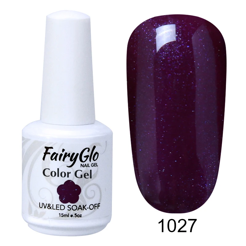 1027 FairyGlo, УФ-гель для ногтей, 15 мл, чистый цвет, Гель-лак для ногтей, светодиодный, лампа, Гель-лак, краска, Гель-лак, Лаки, тиснение, гибридный лак, чернила - Цвет: 1027